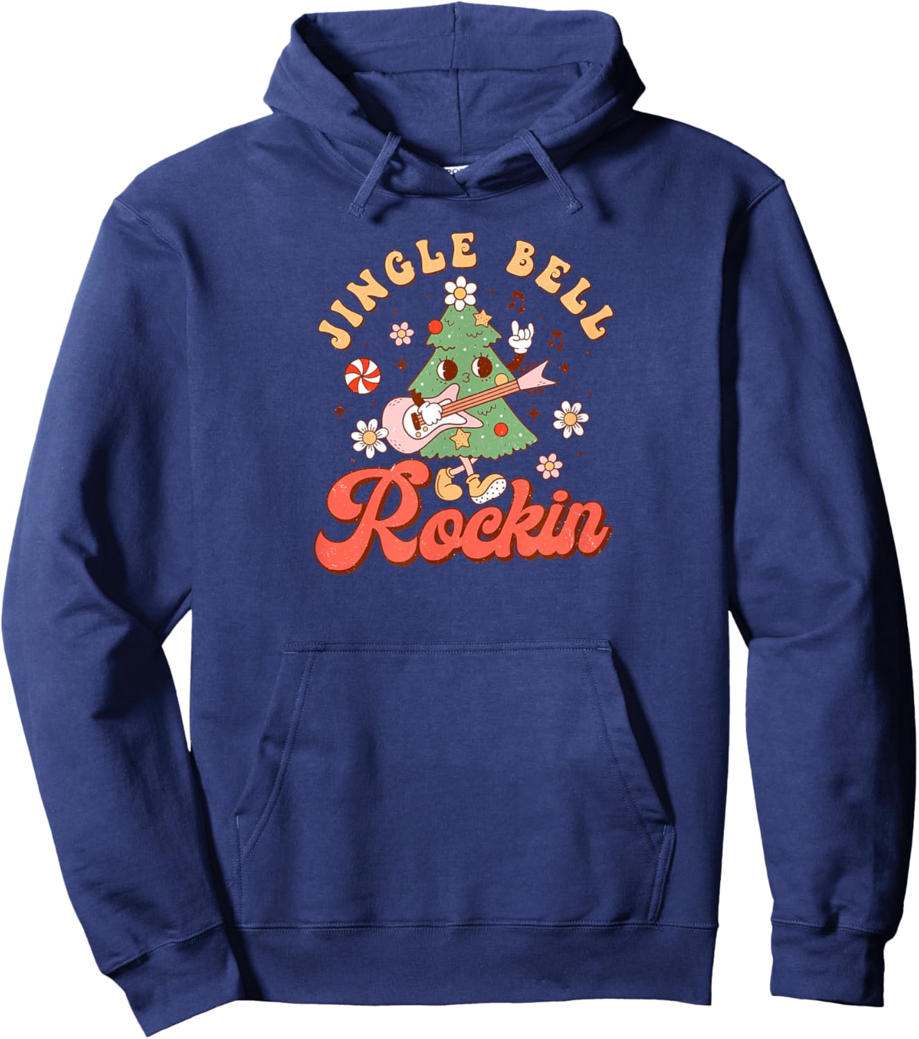 Christmas Winter F4NT4STIC Jingle Bell Rockin Black Christmas , -Adults & -Kids, Short Sleeve, , Small Hoodie - Hoodie | Navy