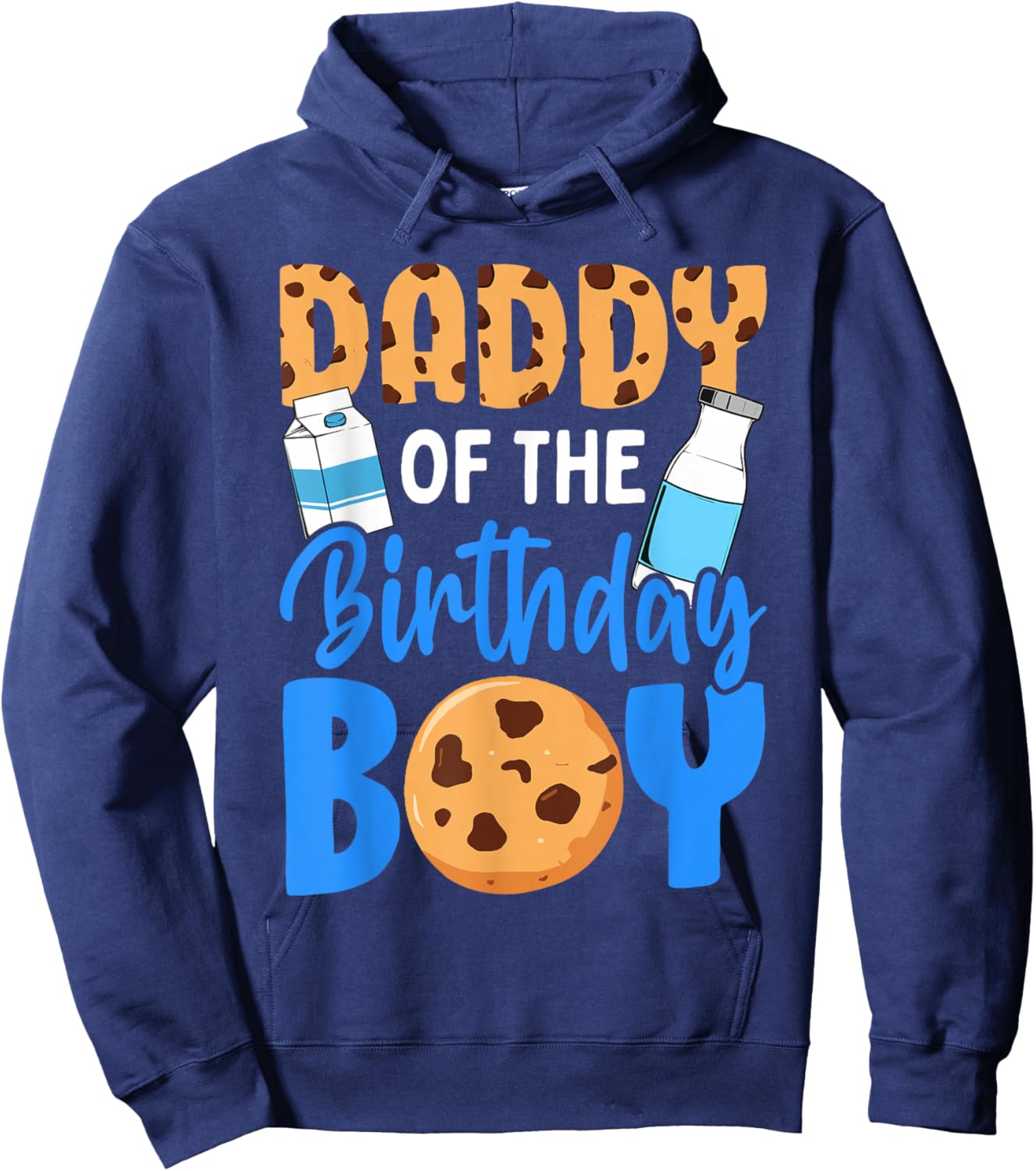 Daddy of the birthday boy Milk and Cookies 1st birthday Hoodie - Hoodie | Navy