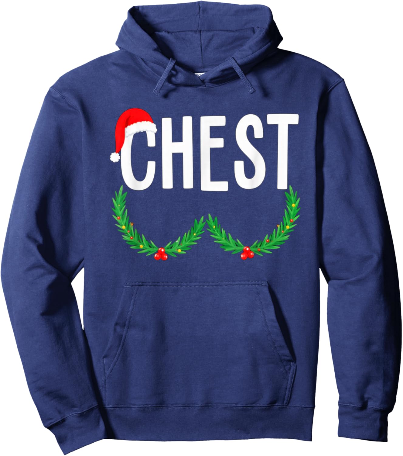 Chest Nuts Matching Chestnuts Funny Christmas Couples Chest Hoodie - Hoodie | Navy