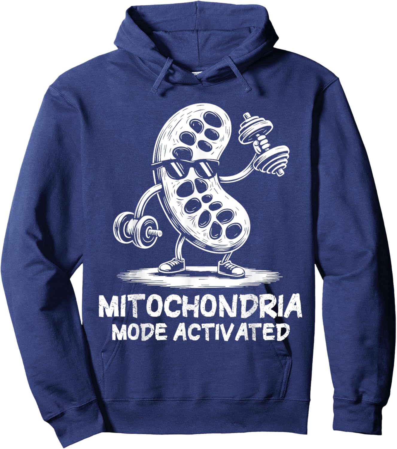Mitochondria Mode Activated Cellular Biology Fitness Hoodie - Hoodie | Navy