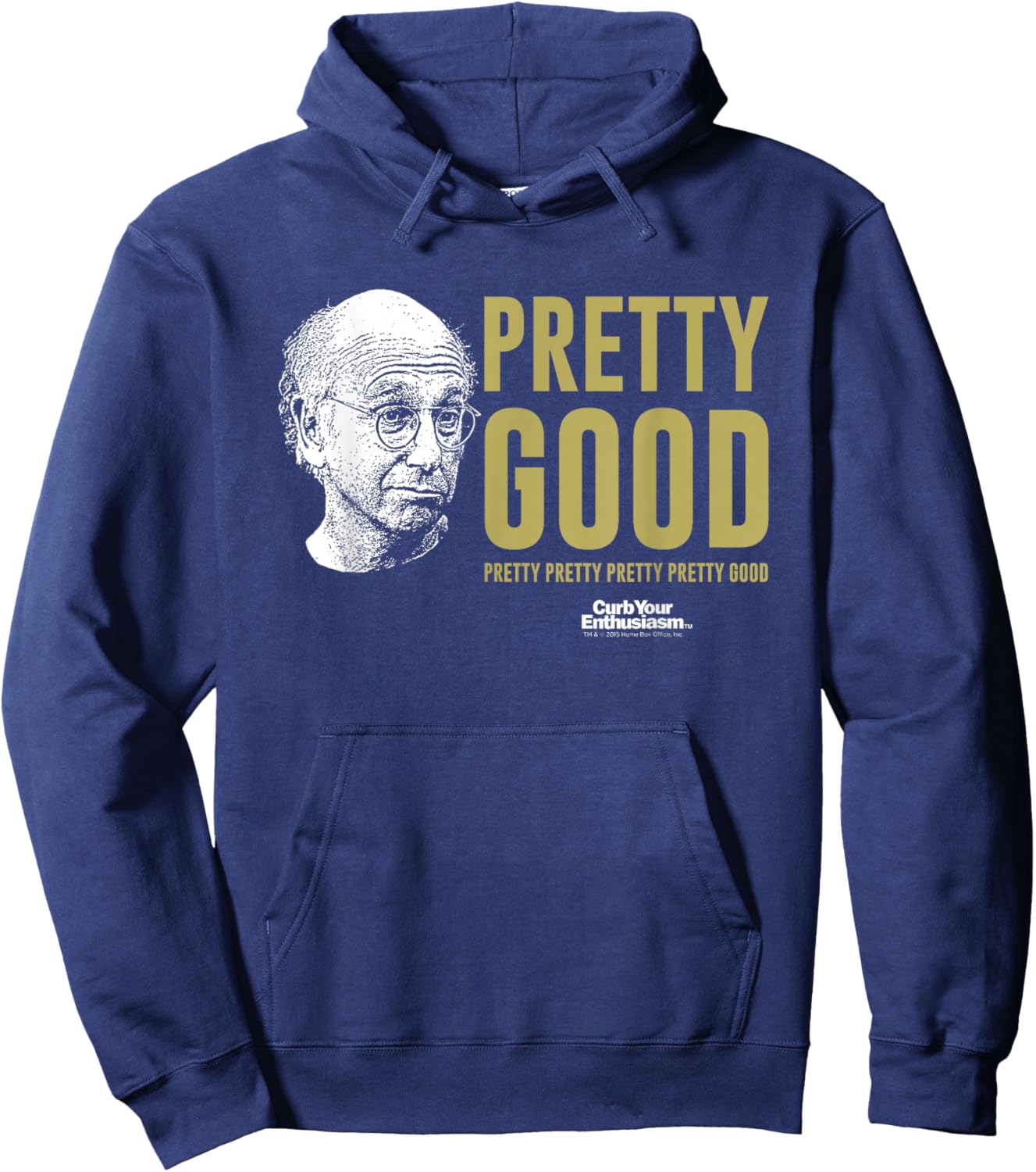 Pretty Good Larry David Face Hoodie - Hoodie | Navy