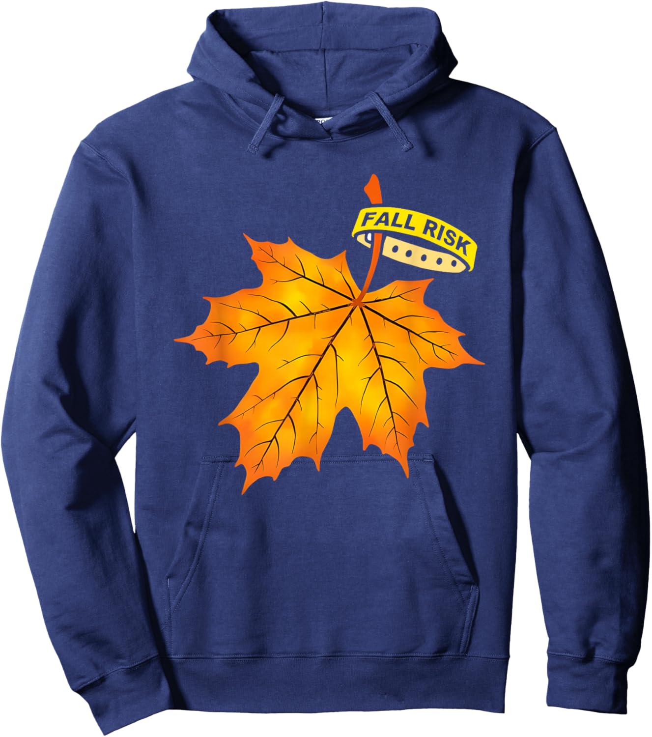 Fall Risk Leaf Funny Women Hoodie - Hoodie | Navy
