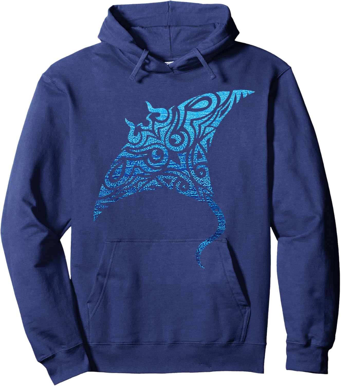 Hawaiian Manta Ray Tribal Polynesian Tattoo Pacific Stingray Hoodie - Hoodie | Navy