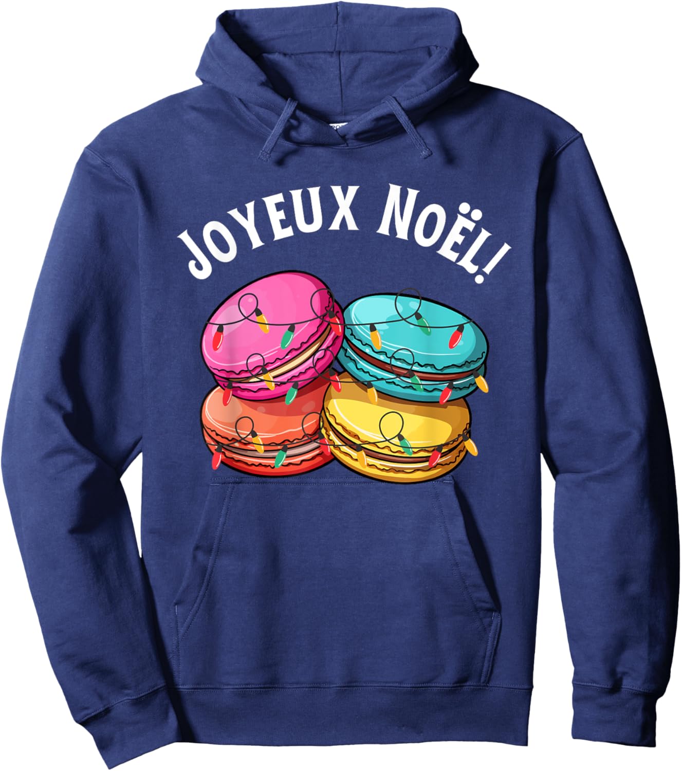 Merry Christmas in French / Macarons Joyeux Noel Hoodie - Hoodie | Navy