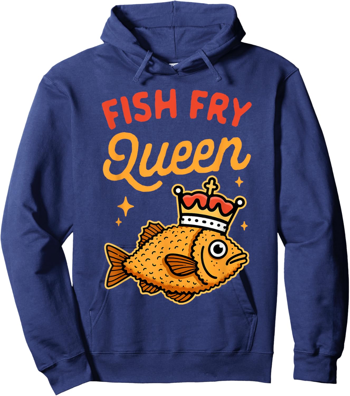 Fried Fish Lover Friday Fish Fry Connoisseur Fish Fry Queen Hoodie - Hoodie | Navy