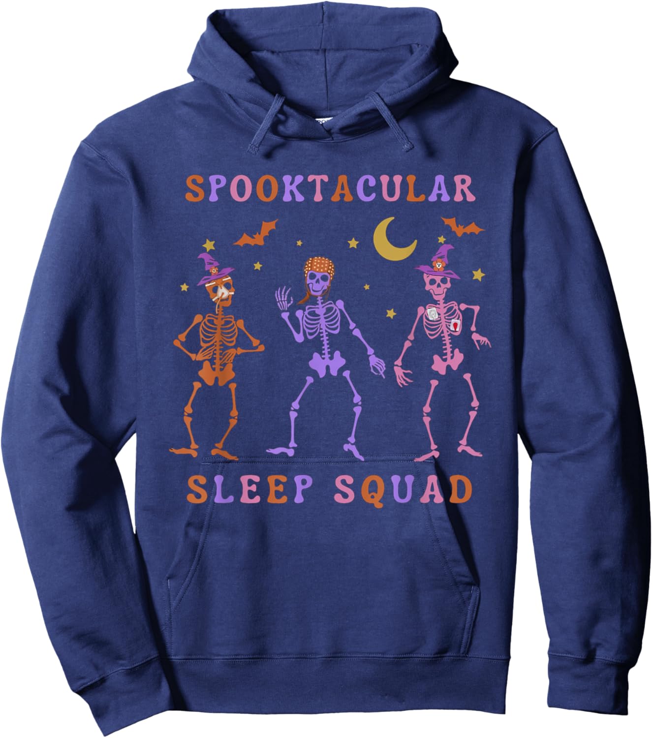 Polysomnographic Tech Halloween Skeleton Sleep Tech Squad Hoodie - Hoodie | Navy