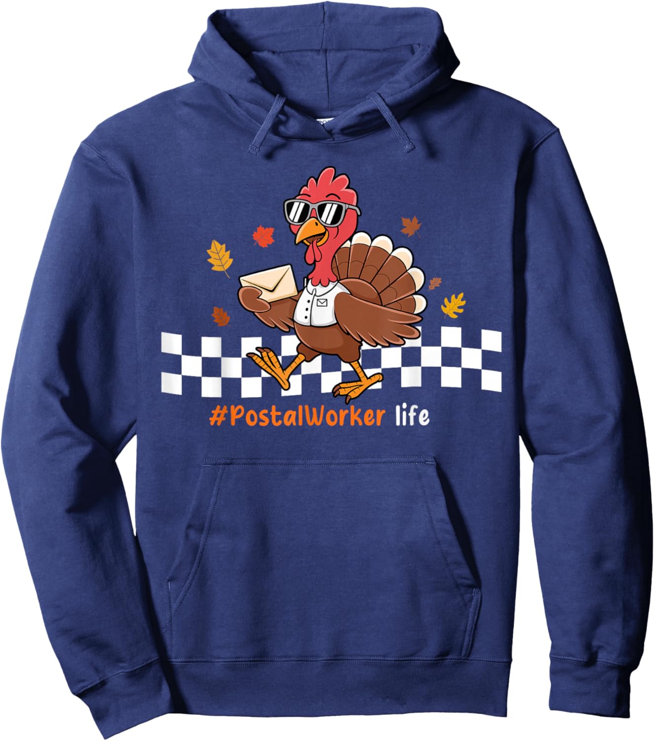 Postal Worker Job Thanksgiving Turkey Fall Hoodie - Hoodie | Navy