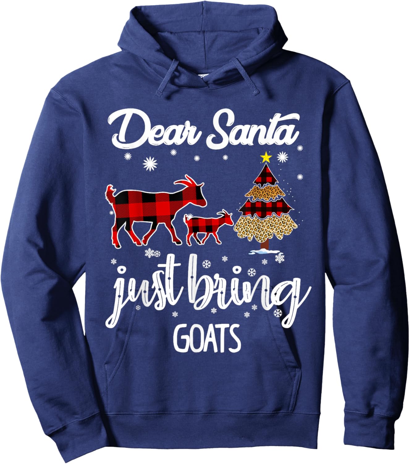 Funny Goat Christmas Goat Santa Holiday Costume For Kids Hoodie - Hoodie | Navy