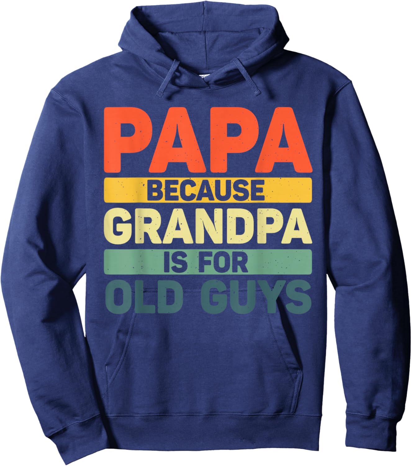 Papa Art For Grandpa Men From Grandkids Father's Day Papa Hoodie - Hoodie | Navy