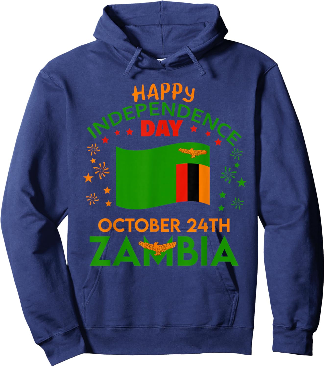 Zambia 61st Independence Day Zambian Pride Zambia Flag Hoodie - Hoodie | Navy