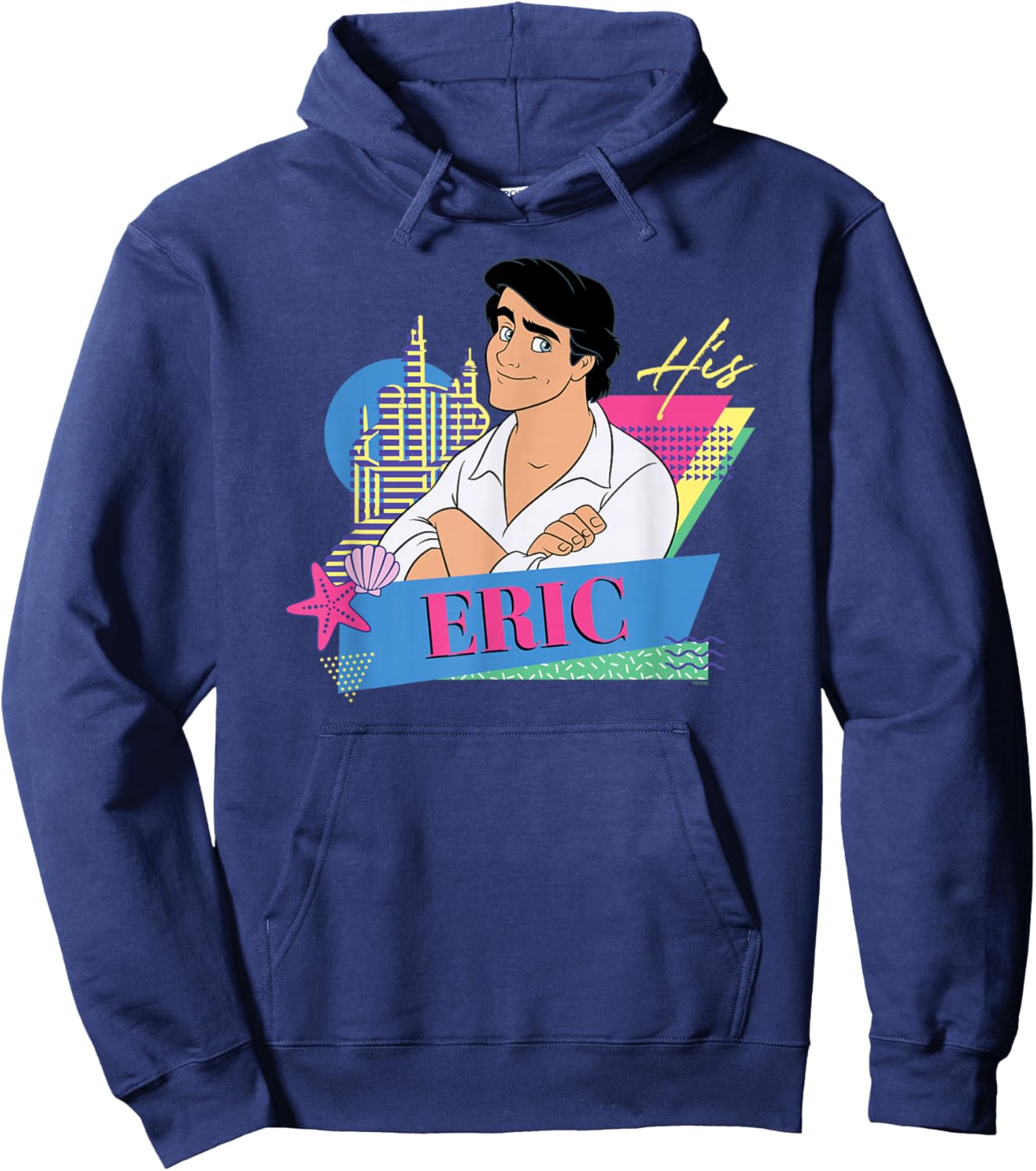 Disney The Little Mermaid Retro Couples Matching His Eric Hoodie - Hoodie | Navy