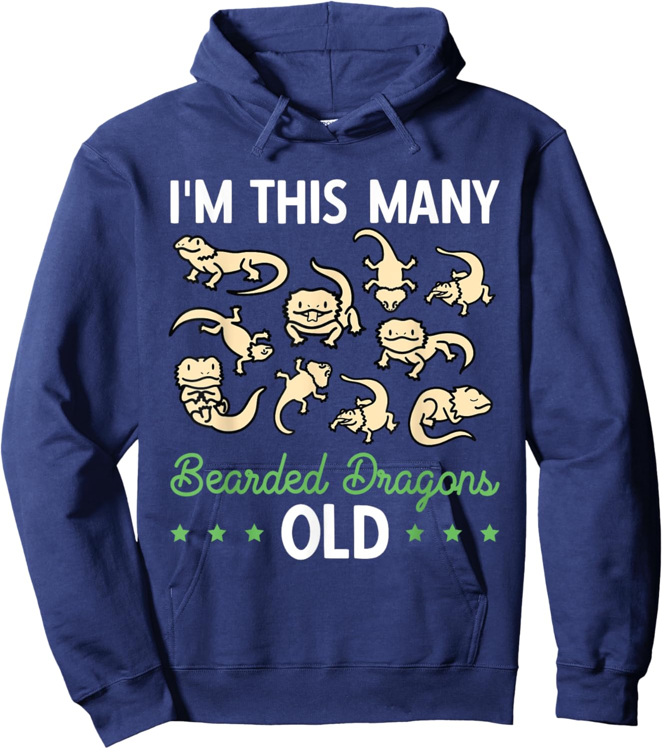 I'm This Many Bearded Dragons Old Reptile 10th Birthday Hoodie - Hoodie | Navy