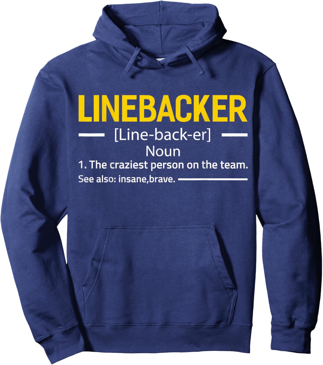 Linebacker Definition Football Sports Hoodie - Hoodie | Navy