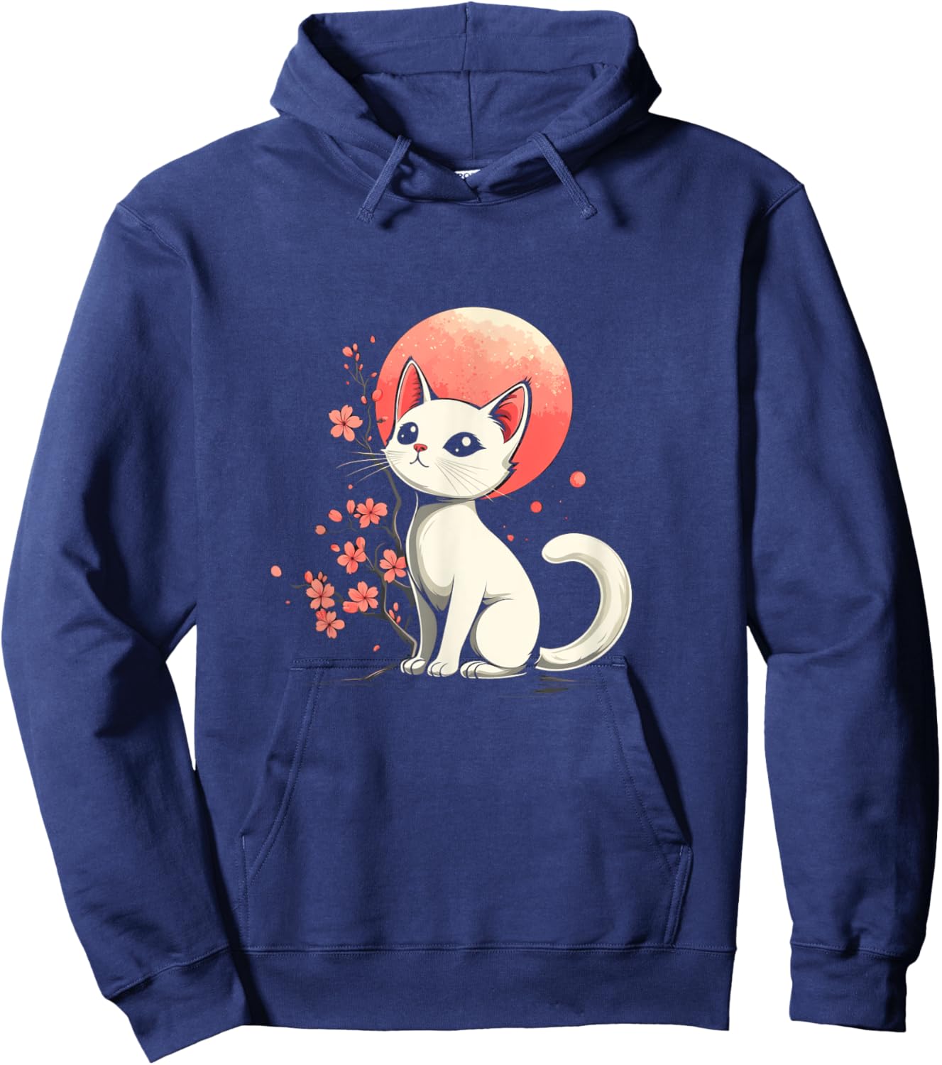 Kawaii Cat Anime Japanese Retro Funny Graphic Hoodie - Hoodie | Navy