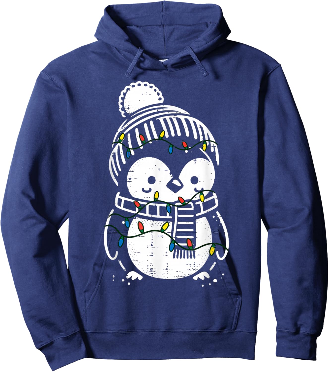 Christmas Penguin Scarf Cute Xmas Boys Girls Kids Toddler Hoodie - Hoodie | Navy
