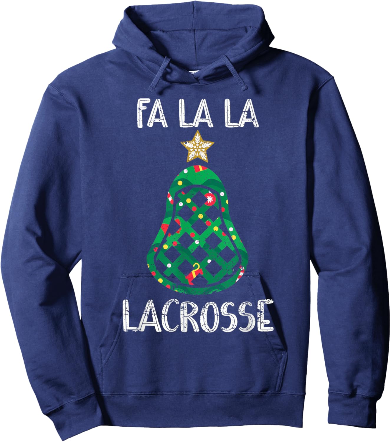 Funny Fa La Lacrosse Player Lax Christmas Hoodie - Hoodie | Navy