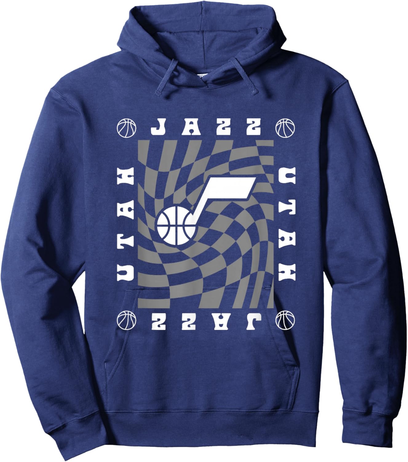 NBA Utah Jazz Retro Checkerboard Wave Hoodie - Hoodie | Navy