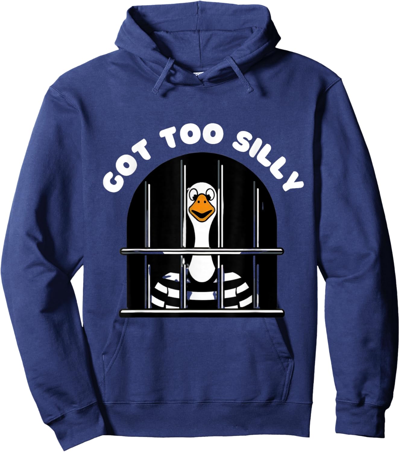 Funny silly goose got too silly goose in jail : net trapped Hoodie - Hoodie | Navy