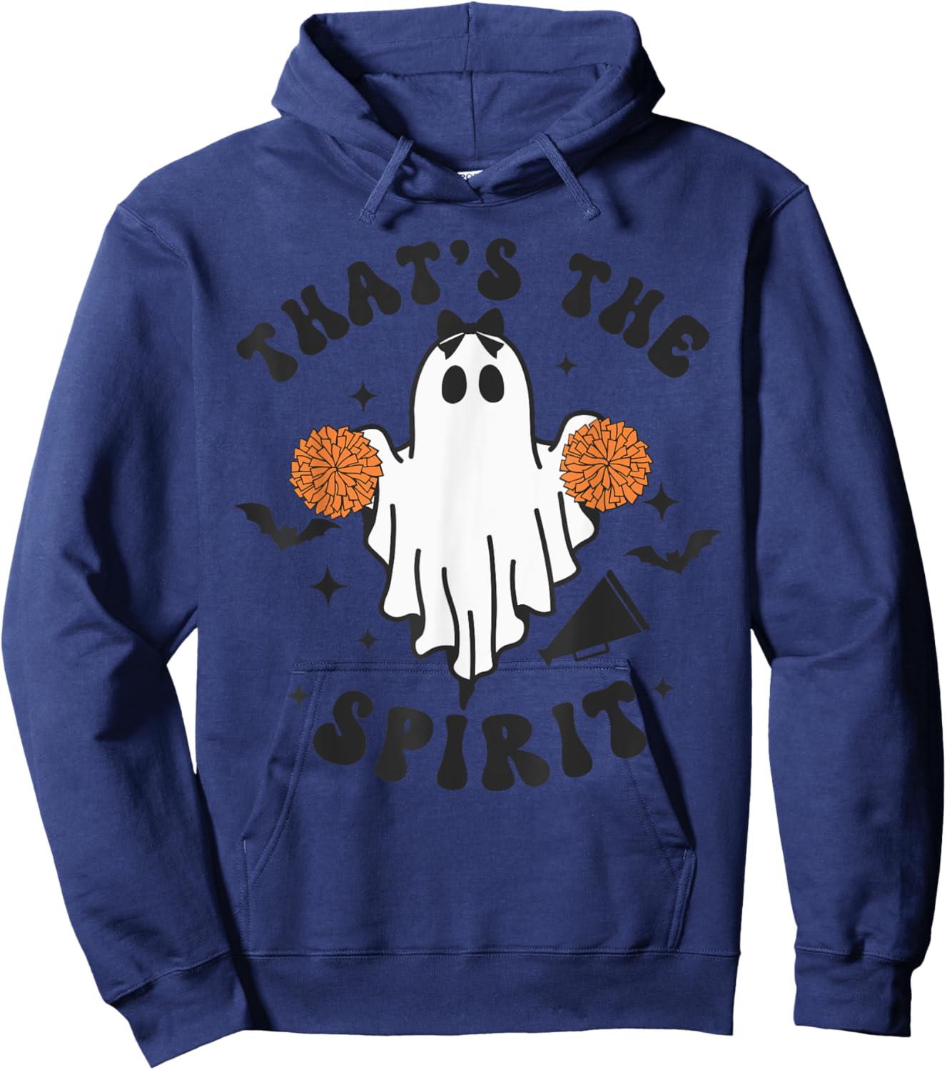 Funny Cheerleader Ghost Halloween Cheer Mom Cheerleader Hoodie - Hoodie | Navy