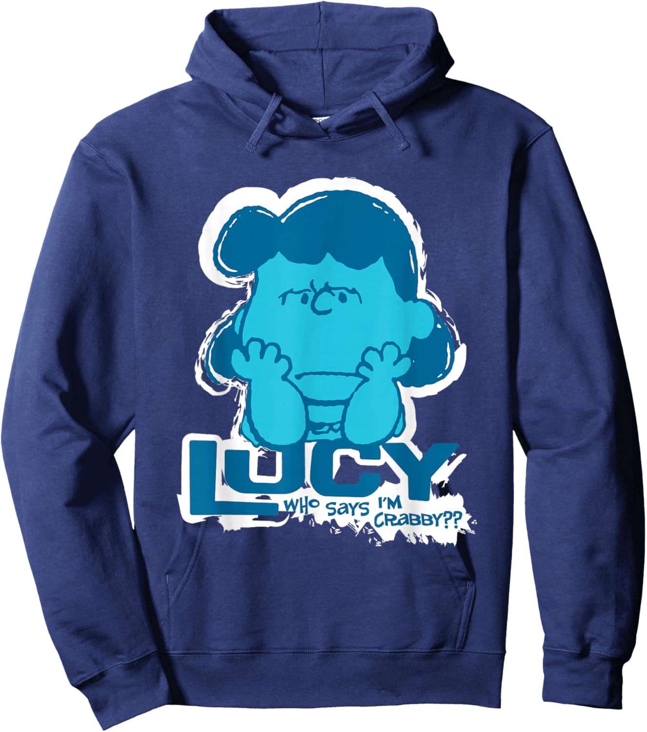 Peanuts Lucy Van Pelt Who Says Im Crabby Hoodie - Hoodie | Navy