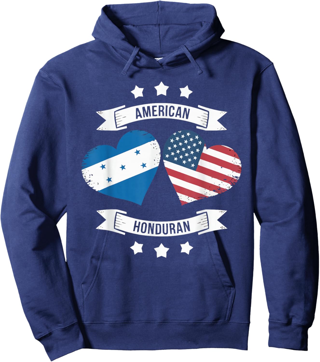 Half American Half Honduran USA Flag Honduras America Hoodie - Hoodie | Navy