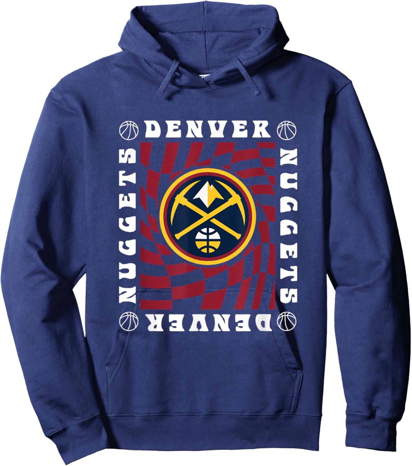 NBA Denver Nuggets Retro Checkerboard Wave Hoodie - Hoodie | Navy