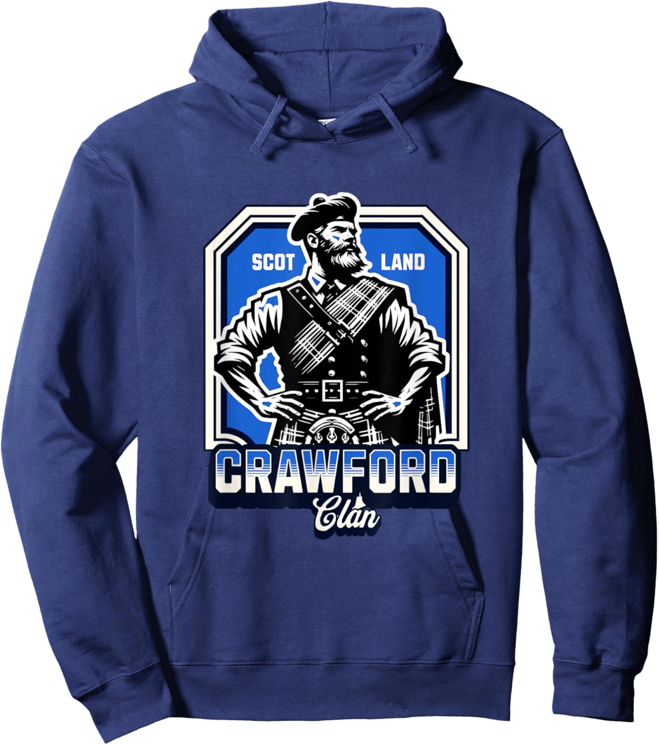 Crawford Clan Scottish Gaelic Name Hoodie - Hoodie | Navy