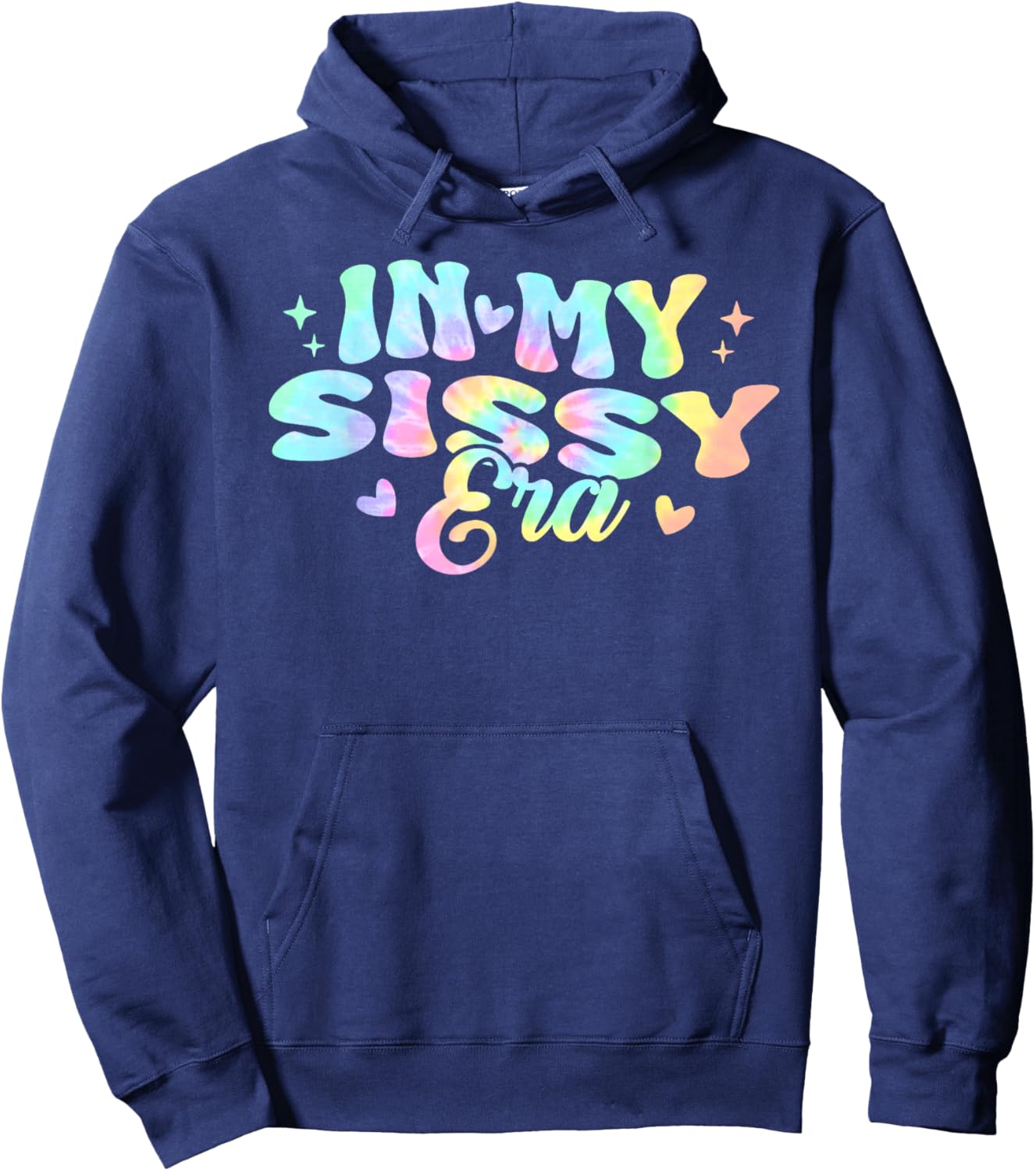 Retro Groovy In My Sissy Era Tie Dye Hoodie - Hoodie | Navy