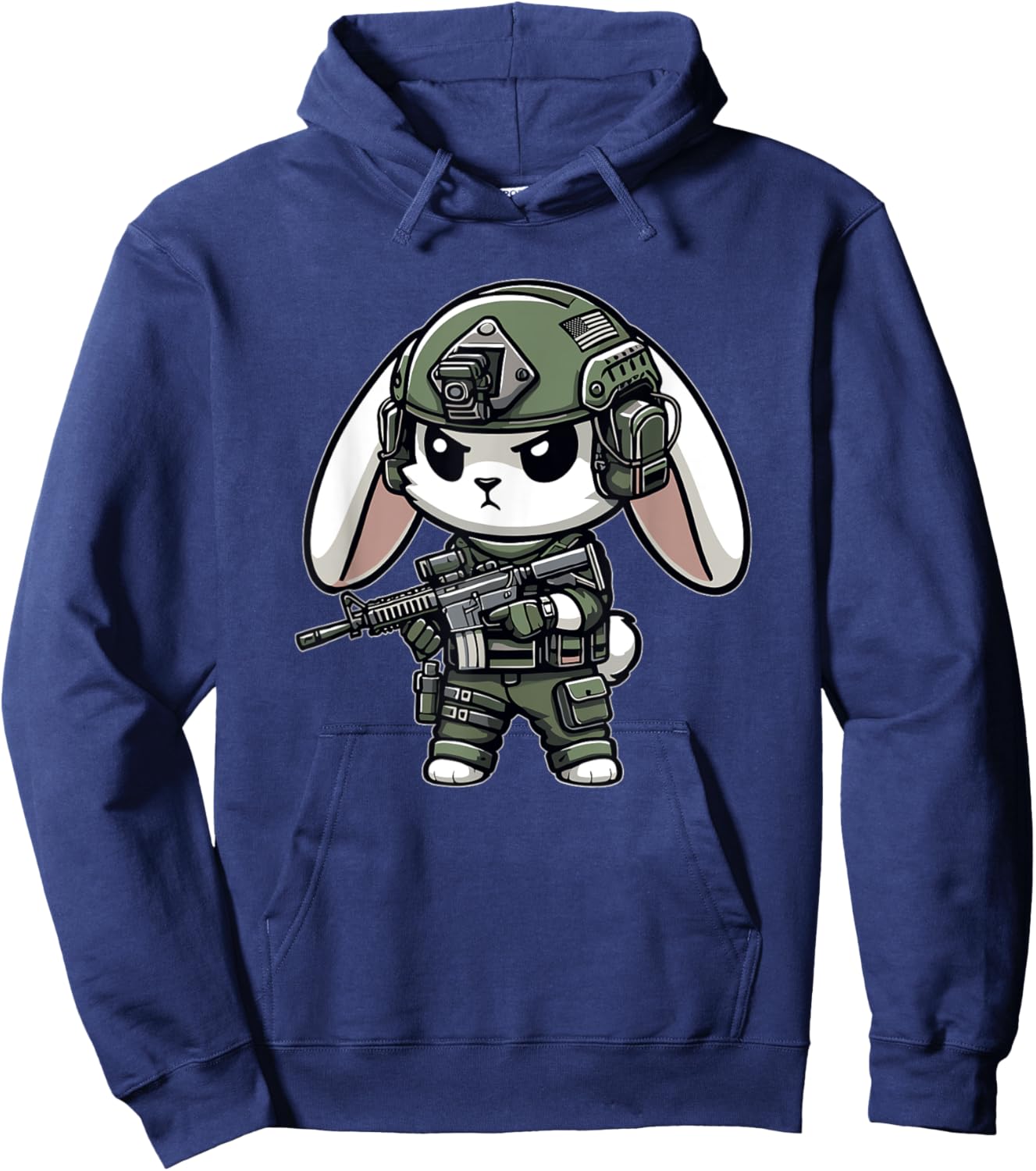Funny Happy Easter Tactical Rabbit Veteran Men Women Gift Hoodie - Hoodie | Navy