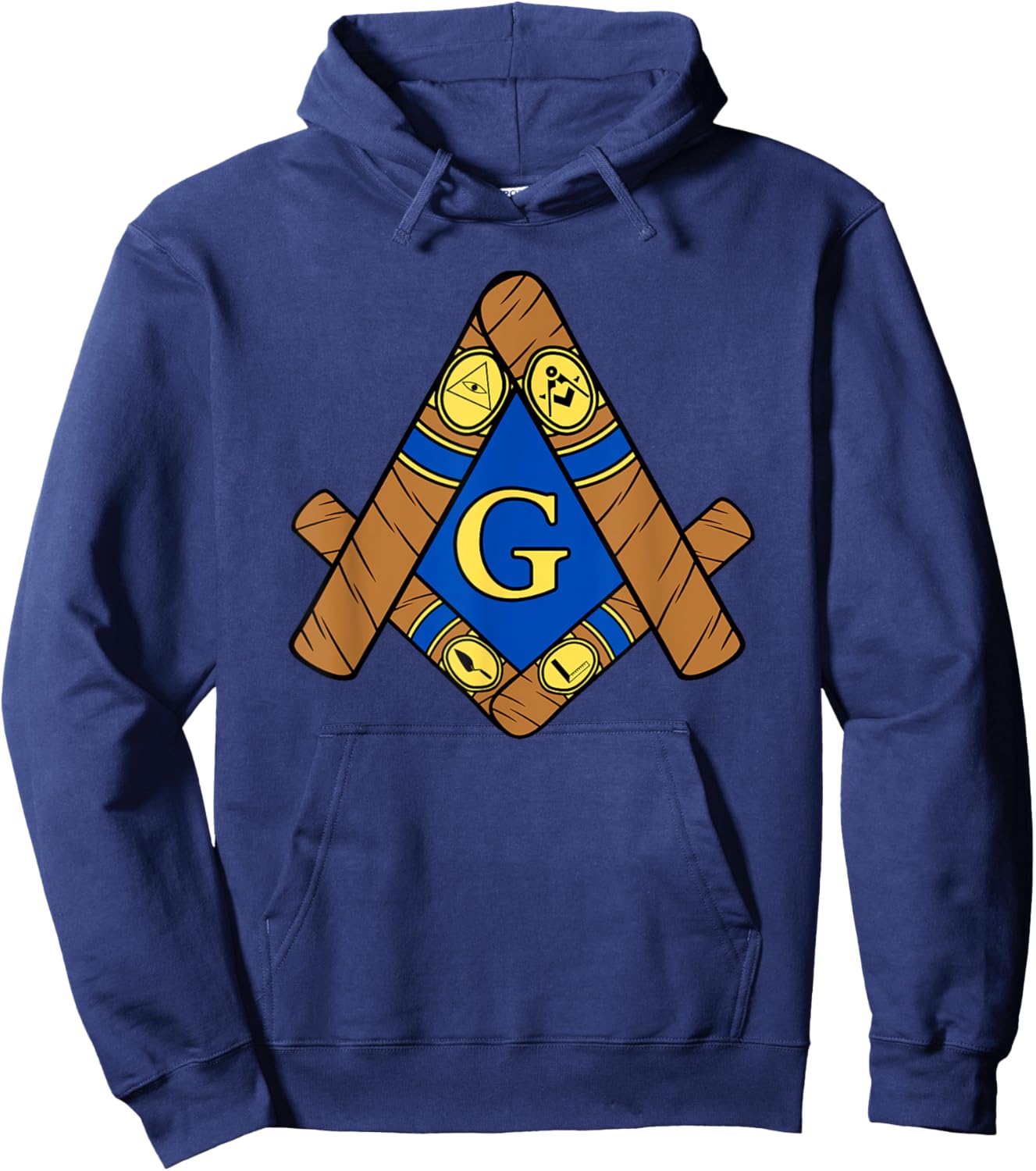Masonic Cigar Symbol Smoking Working Tools Fun Lounge Gear Hoodie - Hoodie | Navy