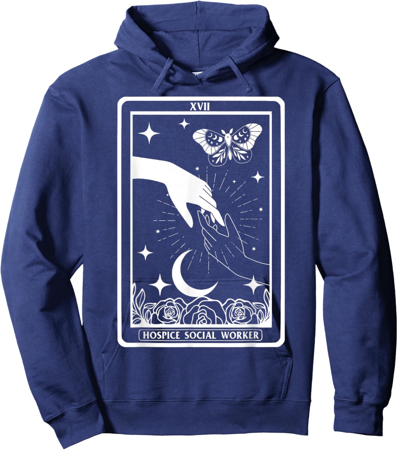 Hospice Social Worker Tarot Card Hospice Therapy Witch Vibes Hoodie - Hoodie | Navy