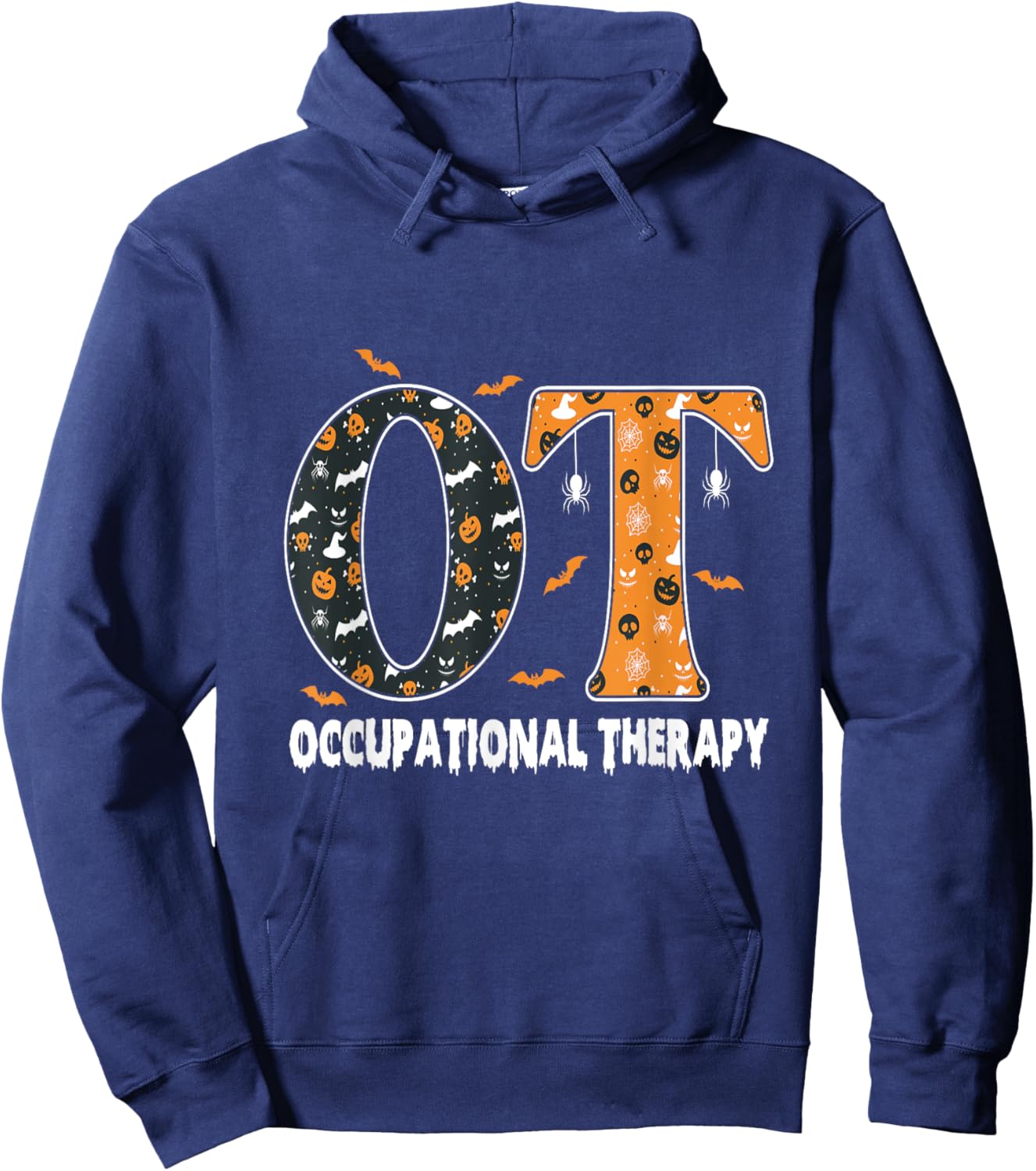 OT Occupational Therapy Therapist Halloween Spooky OTA Hoodie - Hoodie | Navy