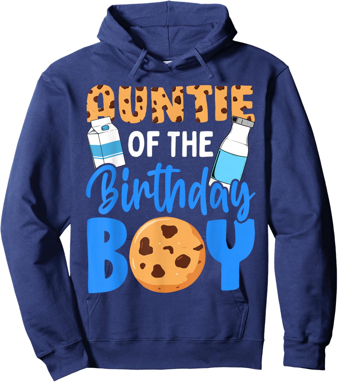 Auntie of the birthday boy Milk and Cookies 1st birthday Hoodie - Hoodie | Navy
