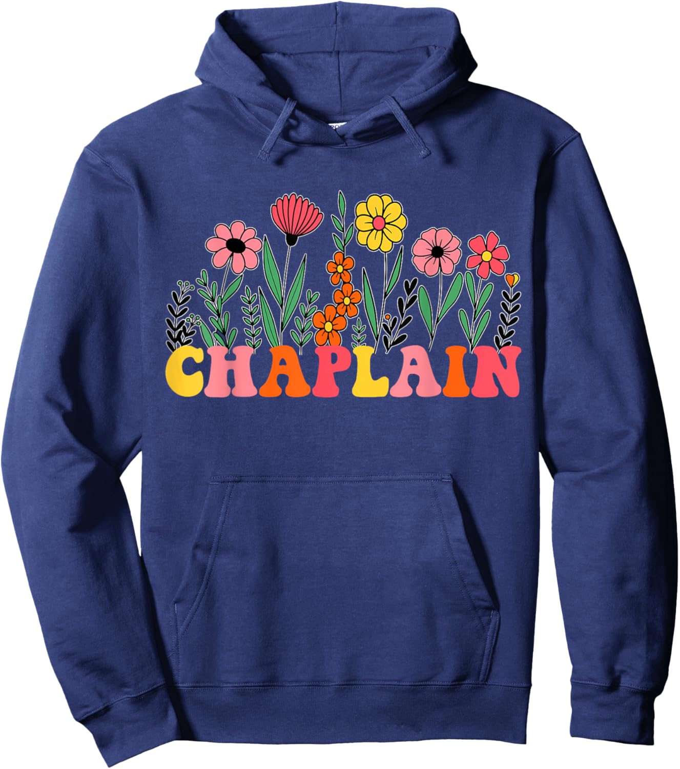 Groovy Floral Chaplain Wildflower Hoodie - Hoodie | Navy