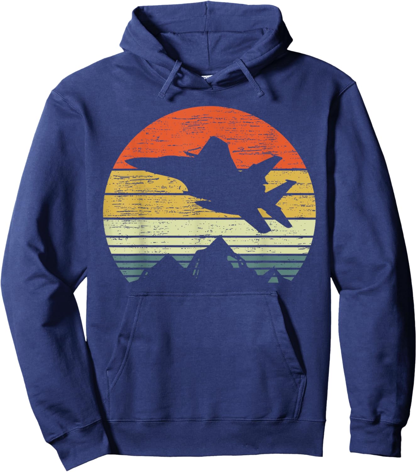 F-15 Eagle Military Jet Vintage Sunset Veteran Pilot Gift Hoodie - Hoodie | Navy