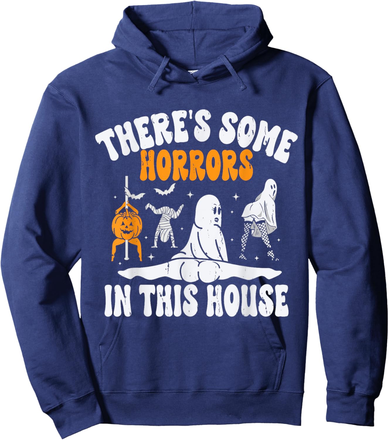 There's Some Horrors In This House Ghost Halloween Hoodie - Hoodie | Navy