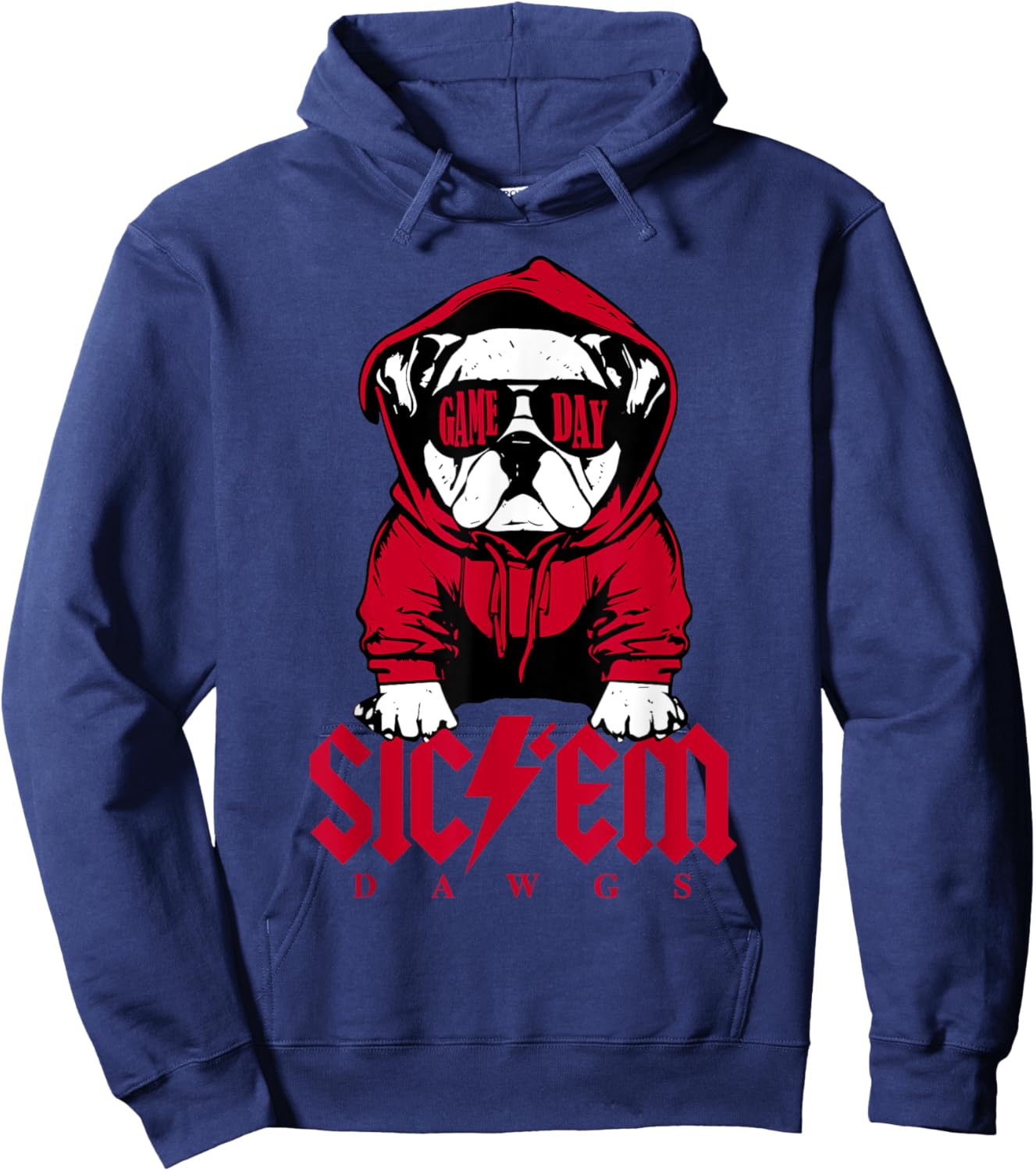 Funny Sic Em Dogs School Spirit Women Kids Hoodie - Hoodie | Navy