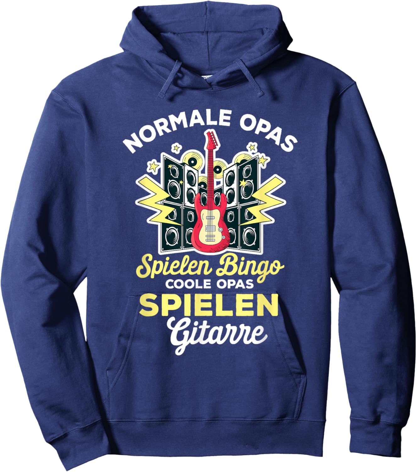 Normal Grandpas Playing Bingo Cool Grandpa Playing Guitar Hoodie - Hoodie | Navy
