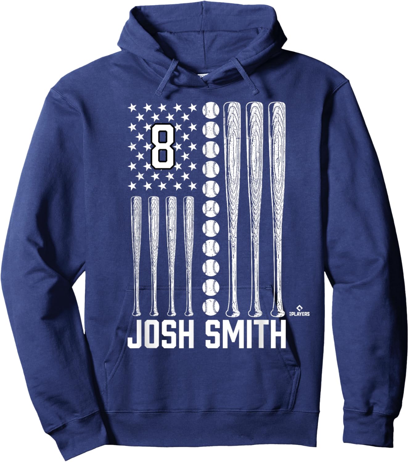 Baseball American Flag Josh Smith Texas Baseball MLBPA Hoodie - Hoodie | Navy
