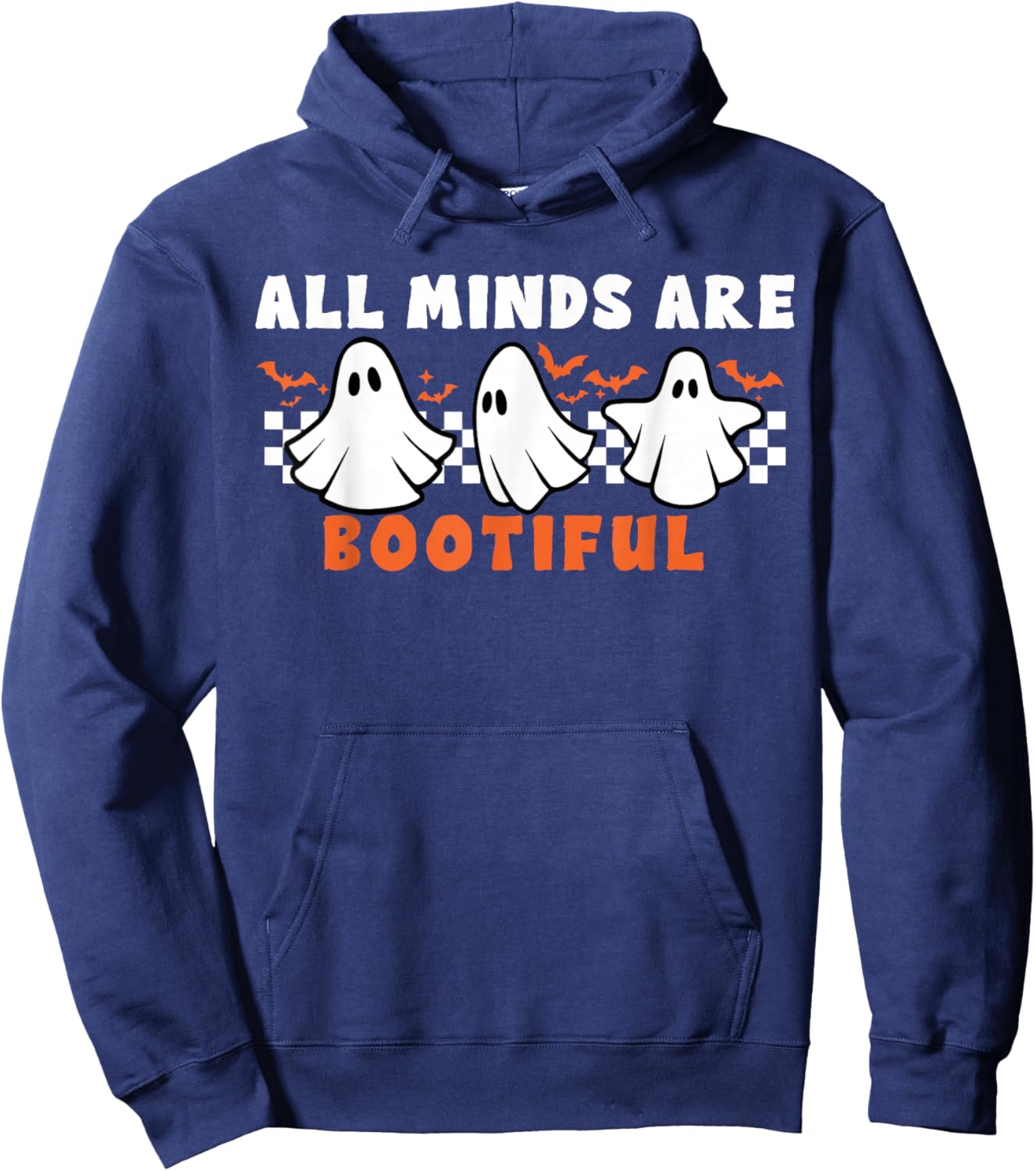 Mental Health Autism Awareness Ghost Teacher Halloween Hoodie - Hoodie | Navy