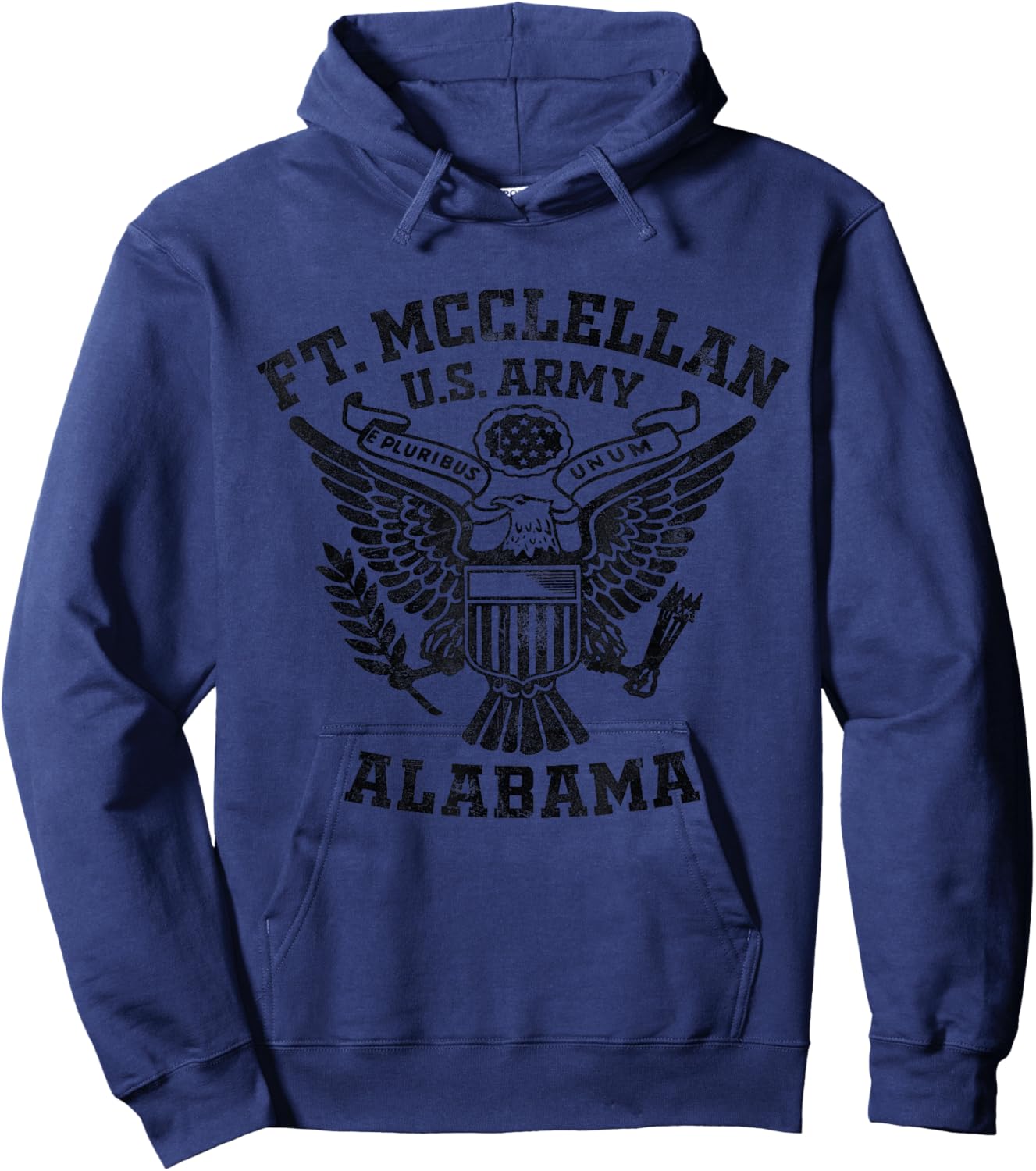 Fort McClellan Military Base Alabama AL Veteran Vintage Hoodie - Hoodie | Navy