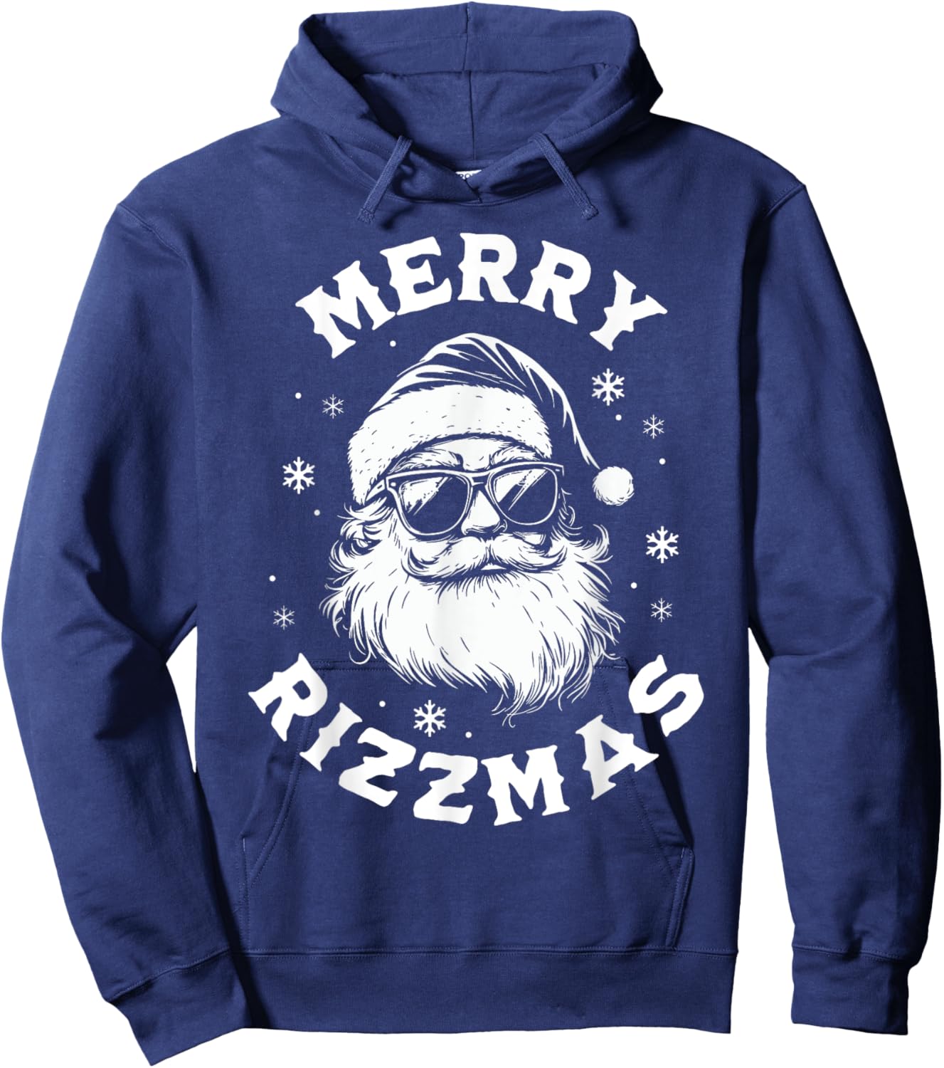 Merry Rizzmas Kids Teens School Funny Christmas Santa Claus Hoodie - Hoodie | Navy