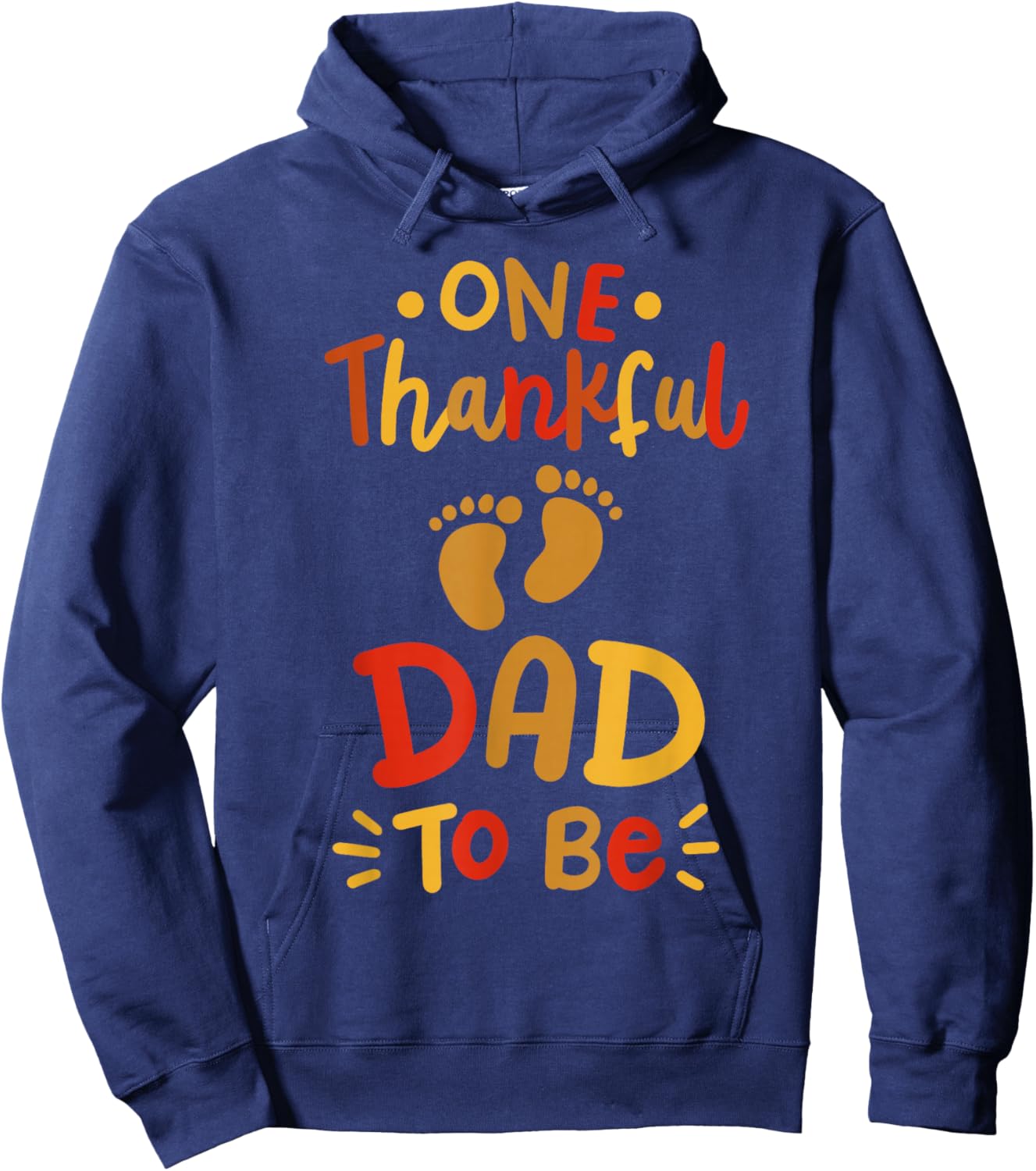 Thanksgiving Pregnancy Announcement Thankful Dad Family Hoodie - Hoodie | Navy