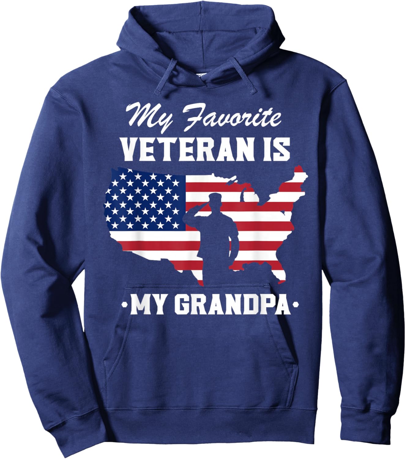 Veterans Day 2024 Military My Favorite Veteran Is My Grandpa Hoodie - Hoodie | Navy