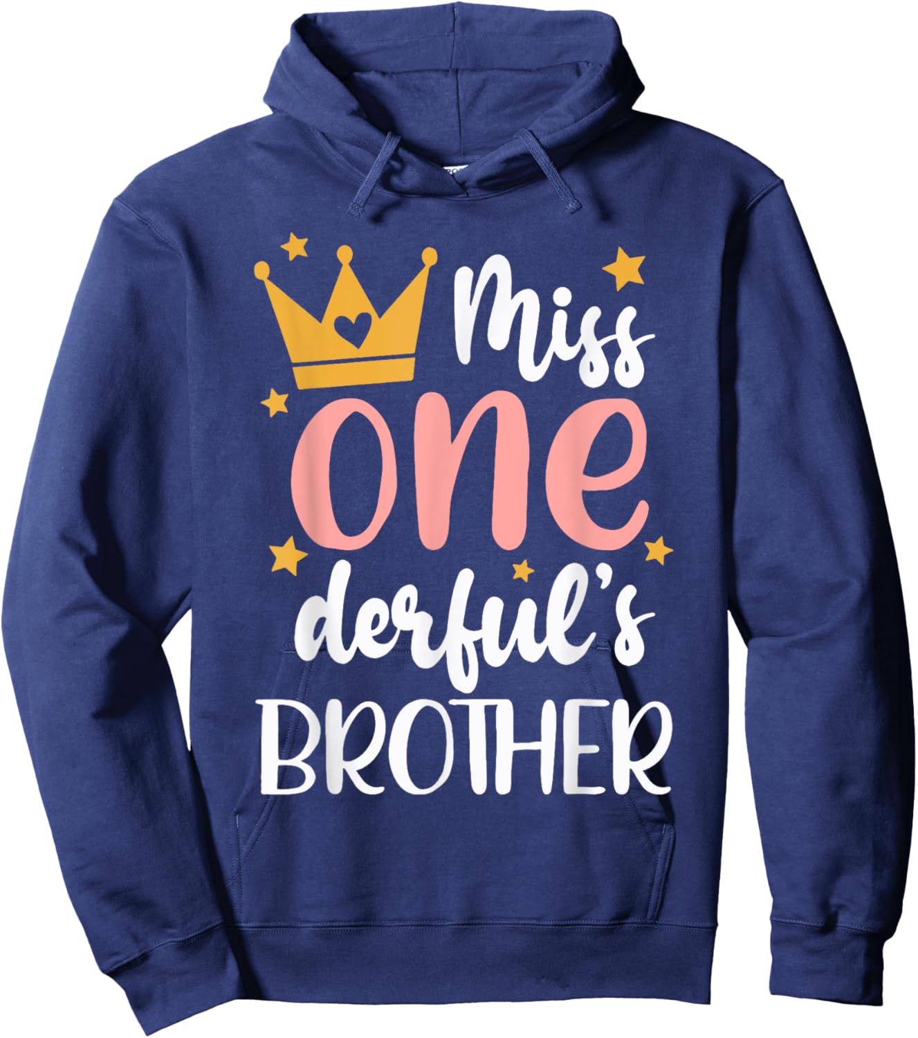 Brother of Miss Onederful 1st Birthday Girl Family Matching Hoodie - Hoodie | Navy
