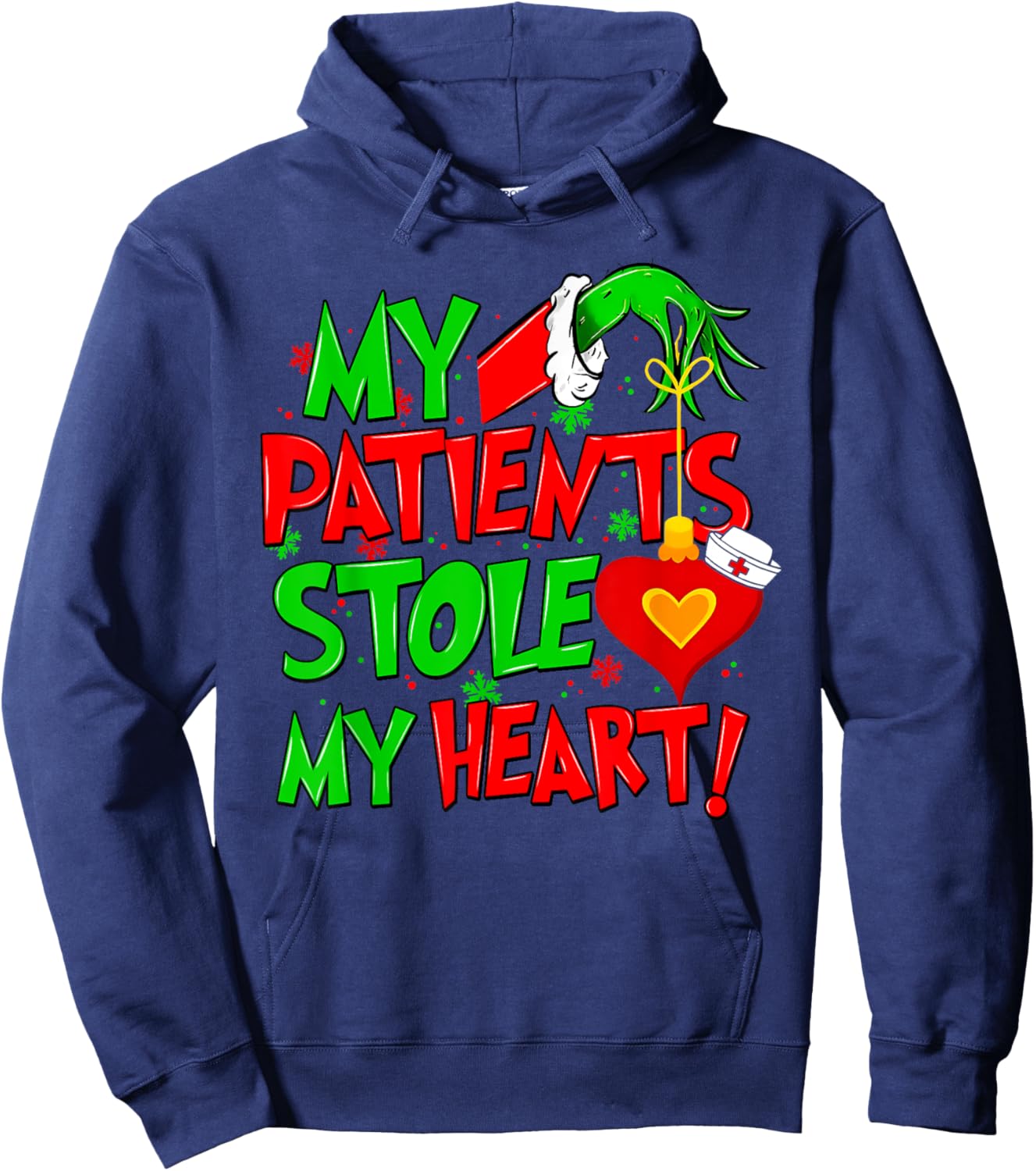 My Patients Stole My Heart Merry Christmas Xmas Nurse Doctor Hoodie - Hoodie | Navy