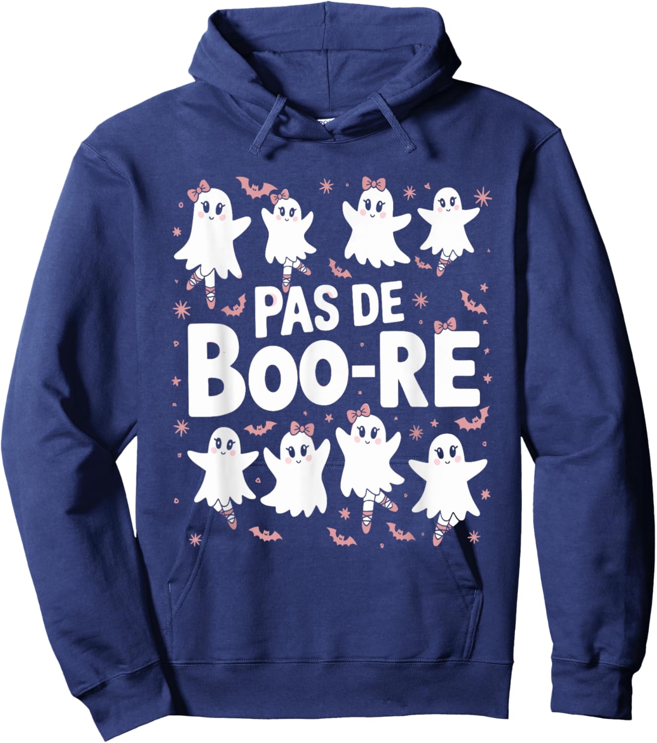 Pas De Boo-re Cute Ghost Ballet Halloween Dance Design Hoodie - Hoodie | Navy