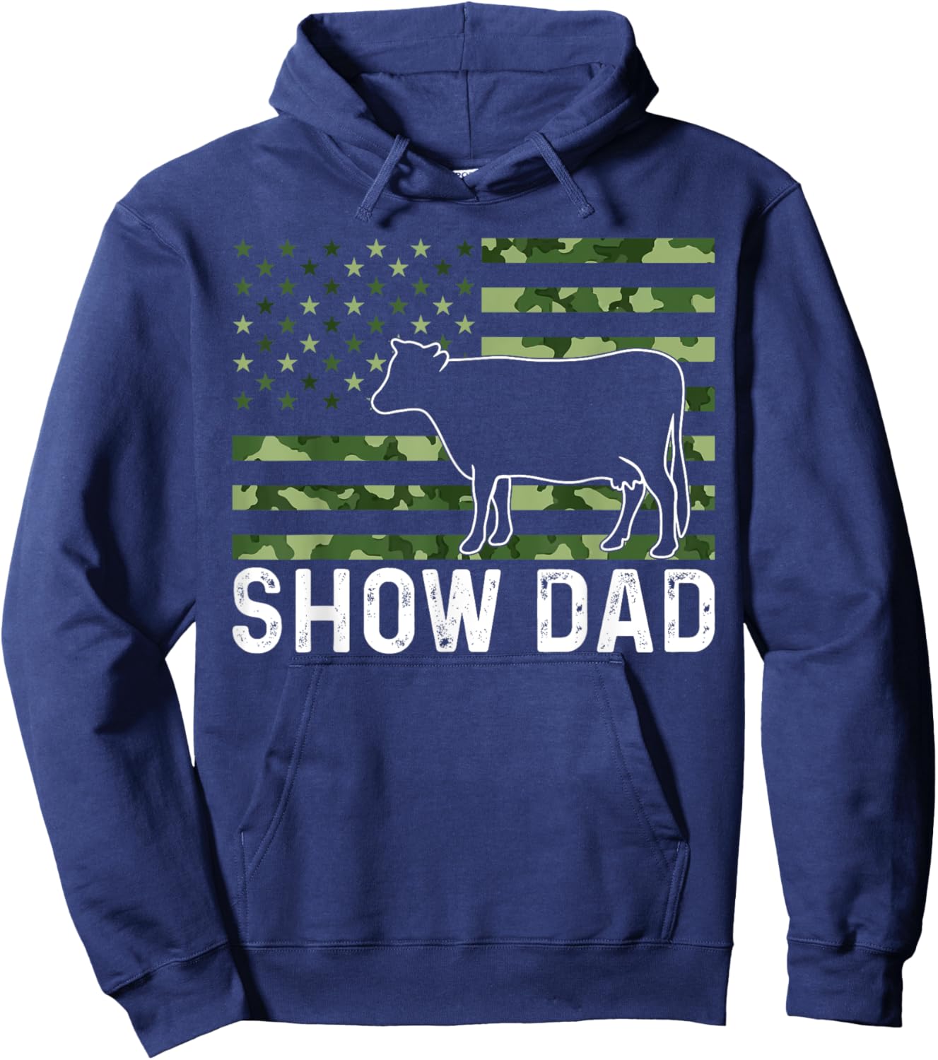 Livestock Show Steer Show Dad Hoodie - Hoodie | Navy