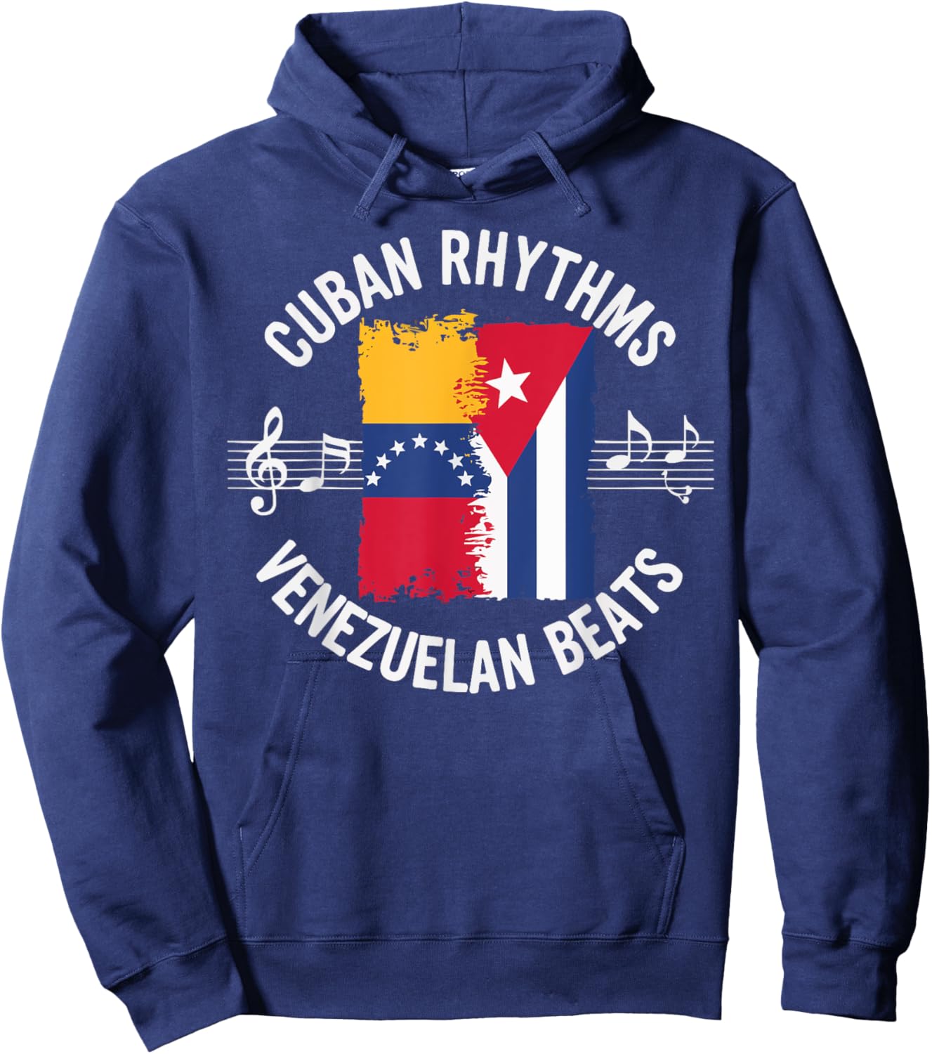 Half Venezuelan Half Cuban Cuba Flag Country Venezuela Hoodie - Hoodie | Navy