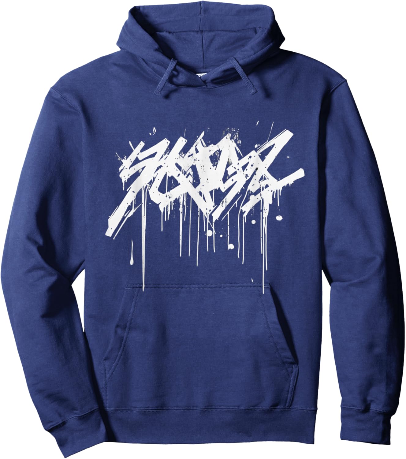 White Spray Paint Graffiti Graphic - Abstract Graffiti Hoodie - Hoodie | Navy